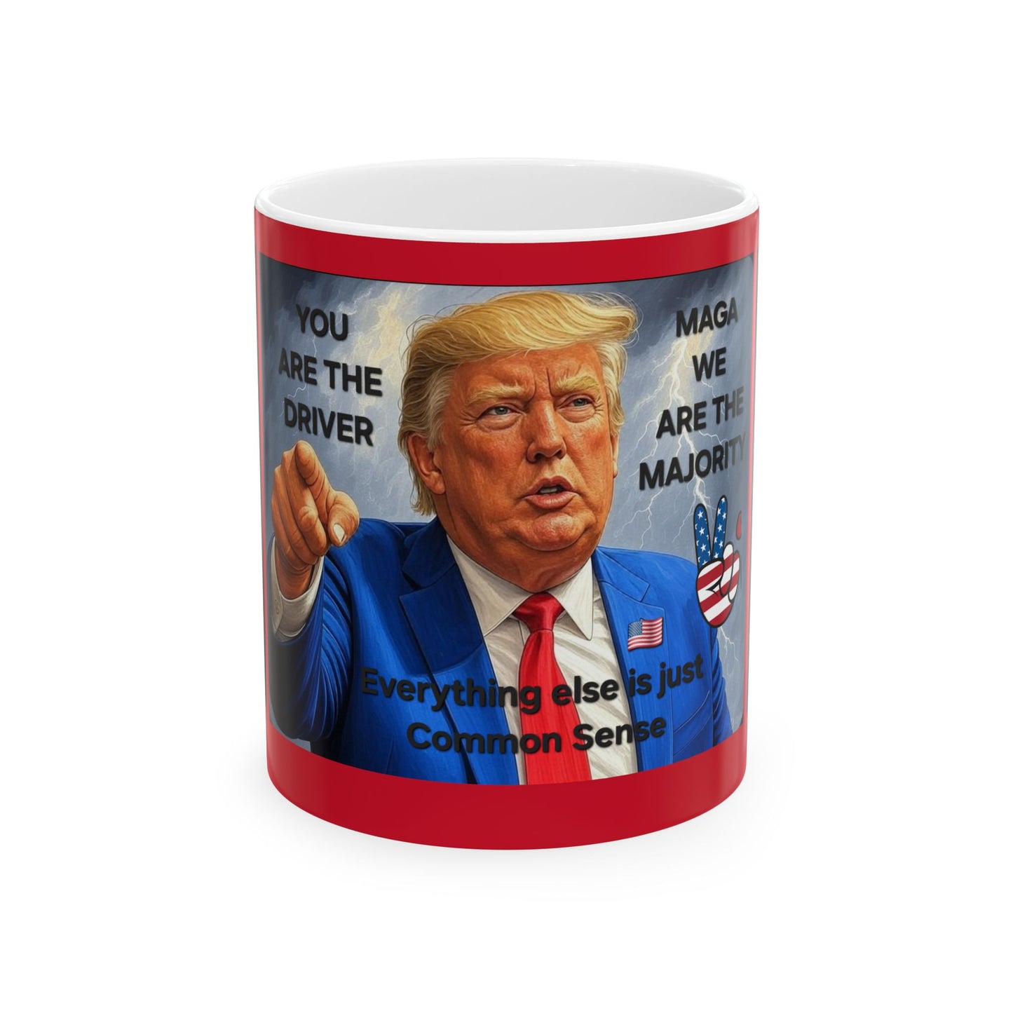 DJT Ceramic Mug - 1st 100 Days of Trump Executive Orders, MAGA, Patriotic Design