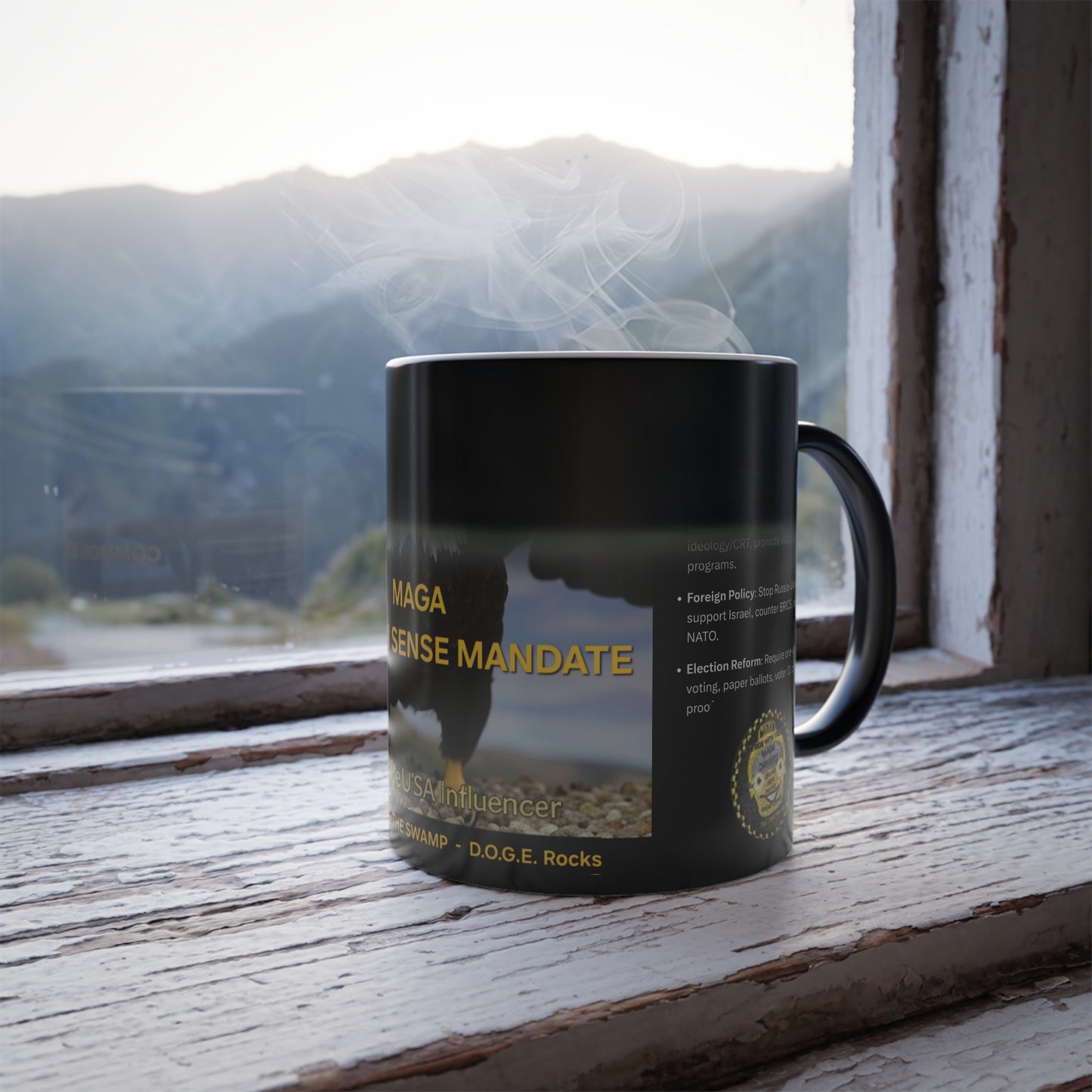 Collectable Coffee Mug - MAGA Common Sense Mandates, 2025 Collectors Series, Draining The Swamp, VOTE RED 2026 MIDTERMS CODIFY THE movement