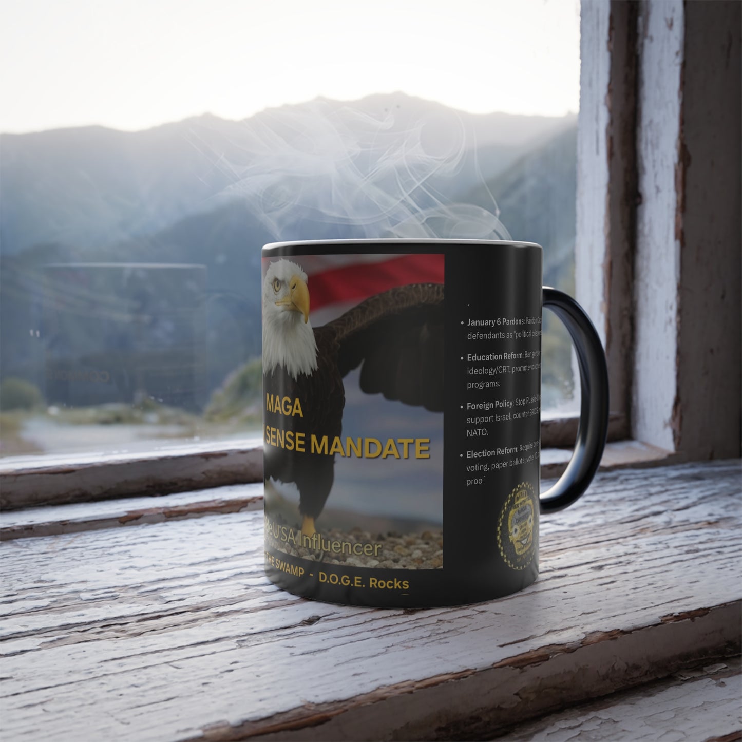 Collectable Coffee Mug - MAGA Common Sense Mandates, 2025 Collectors Series, Draining The Swamp, VOTE RED 2026 MIDTERMS CODIFY THE movement