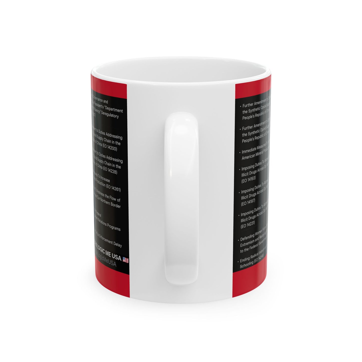 DJT Ceramic Mug - 1st 100 Days of Trump Executive Orders, MAGA, Patriotic Design